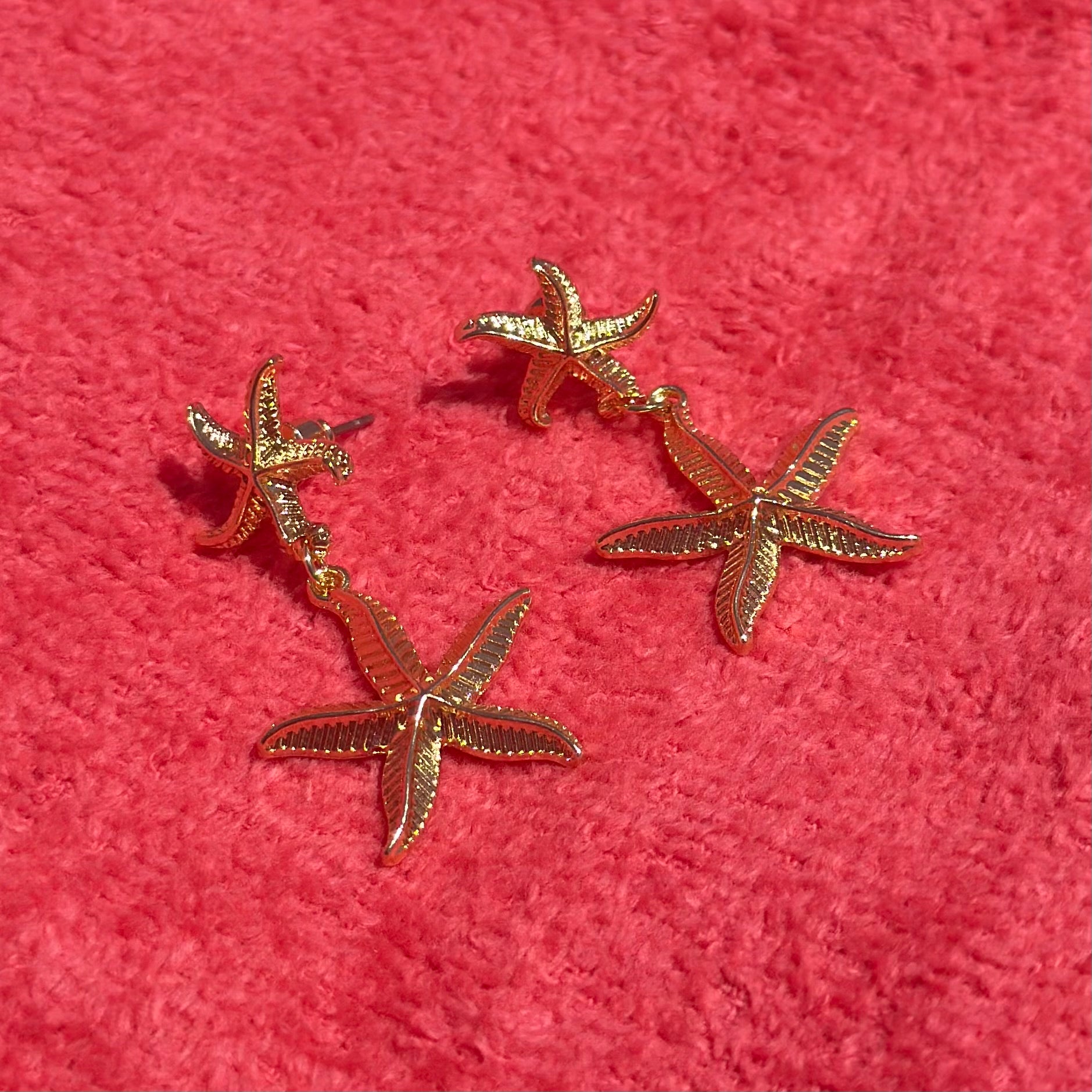 GOLD STARFISH EARRINGS