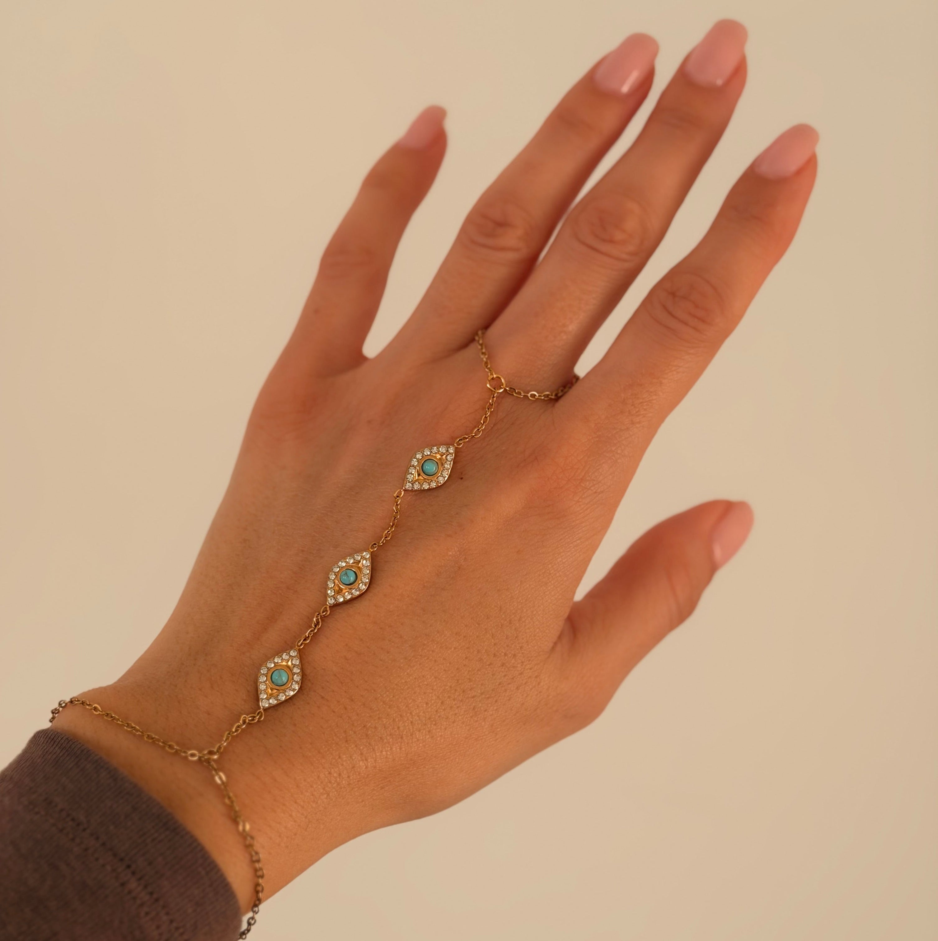 EVIL EYE DIAMONTE HAND CHAIN