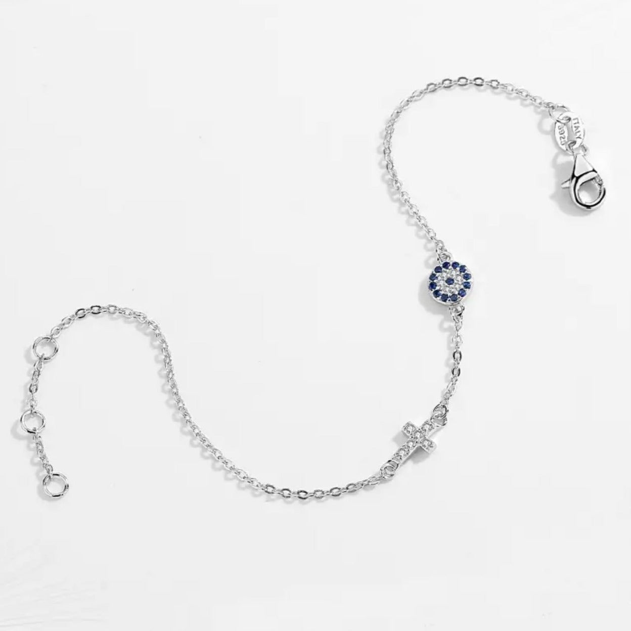 EVIL EYE & CROSS BRACELET