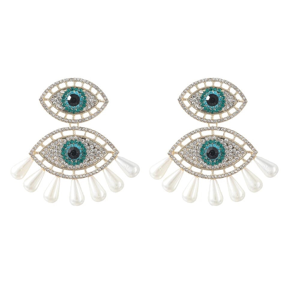 RHINESTONE EYE EARRINGS